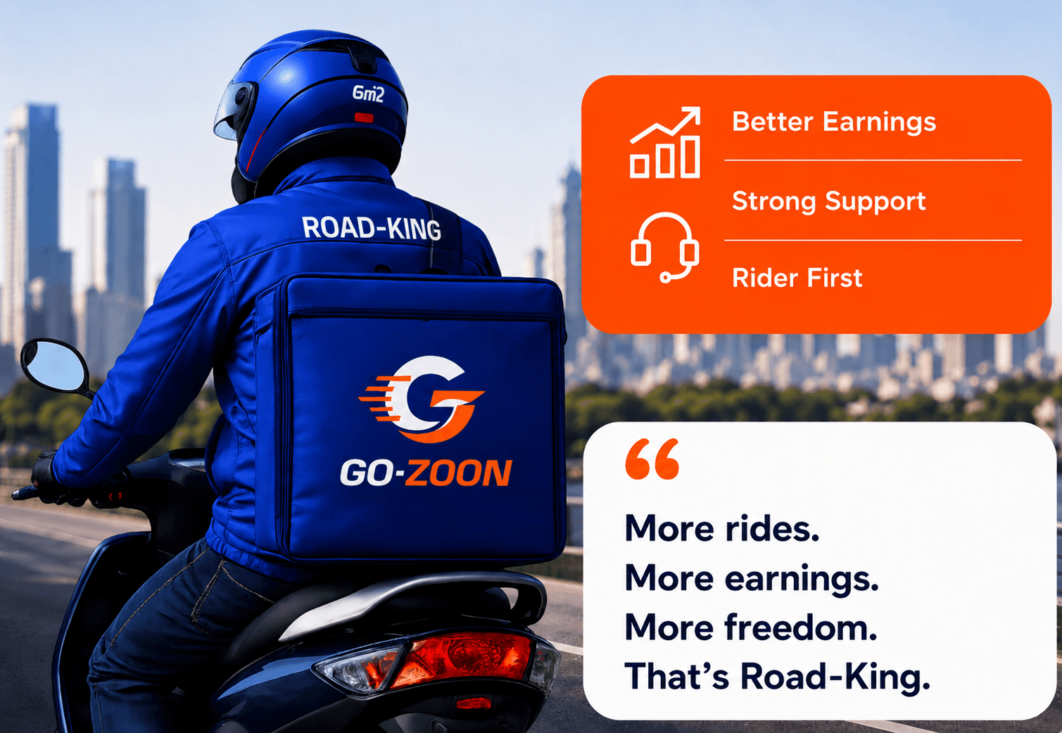 GO-ZOON Road-King rider on a scooter